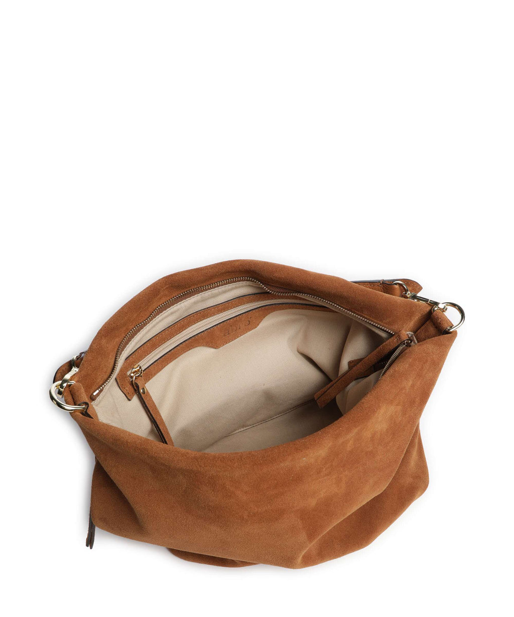 Abro Suede Ebony Hobo bag cuoio