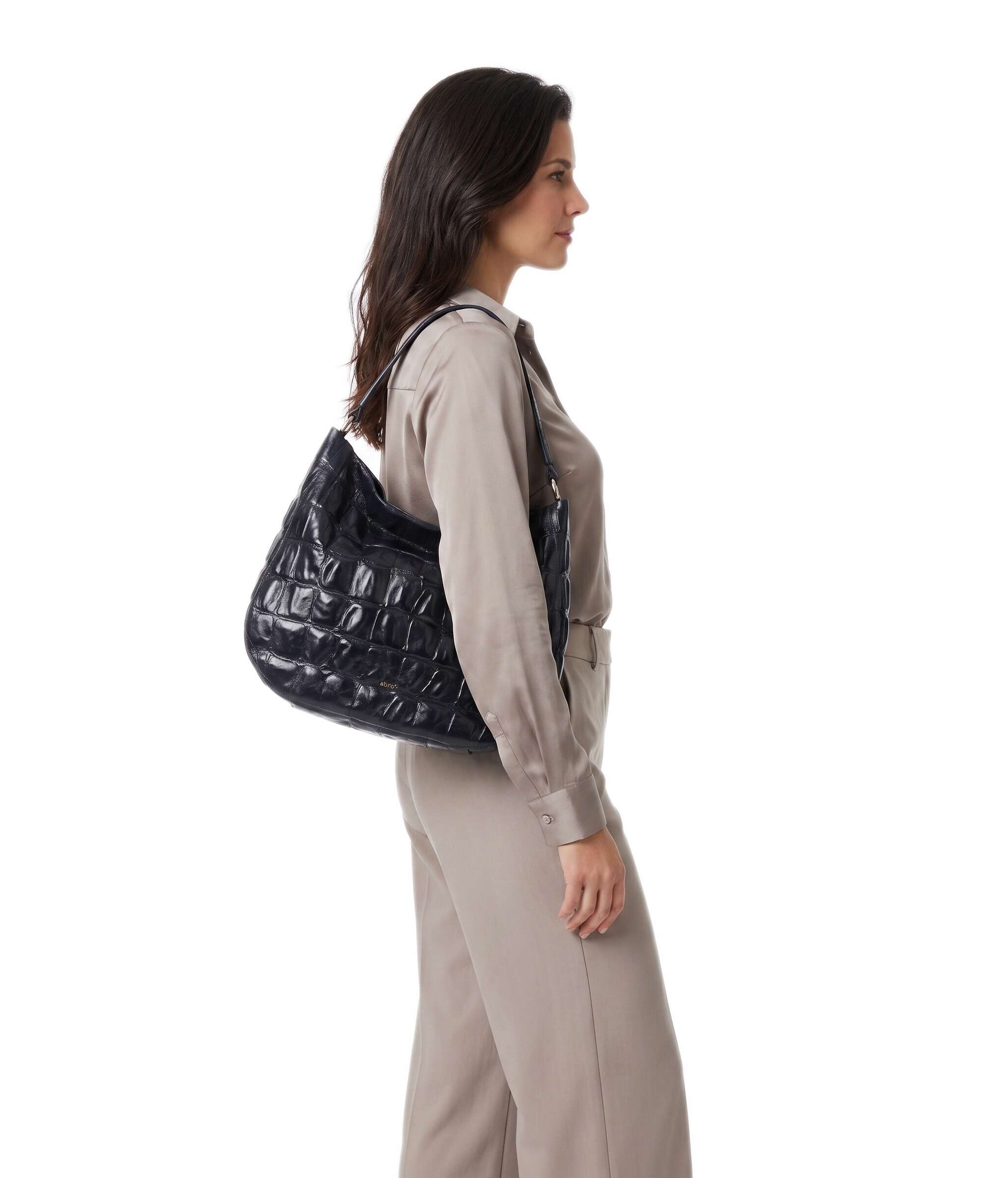 Abro Maxxi Cocco Mia Hobo bag navy