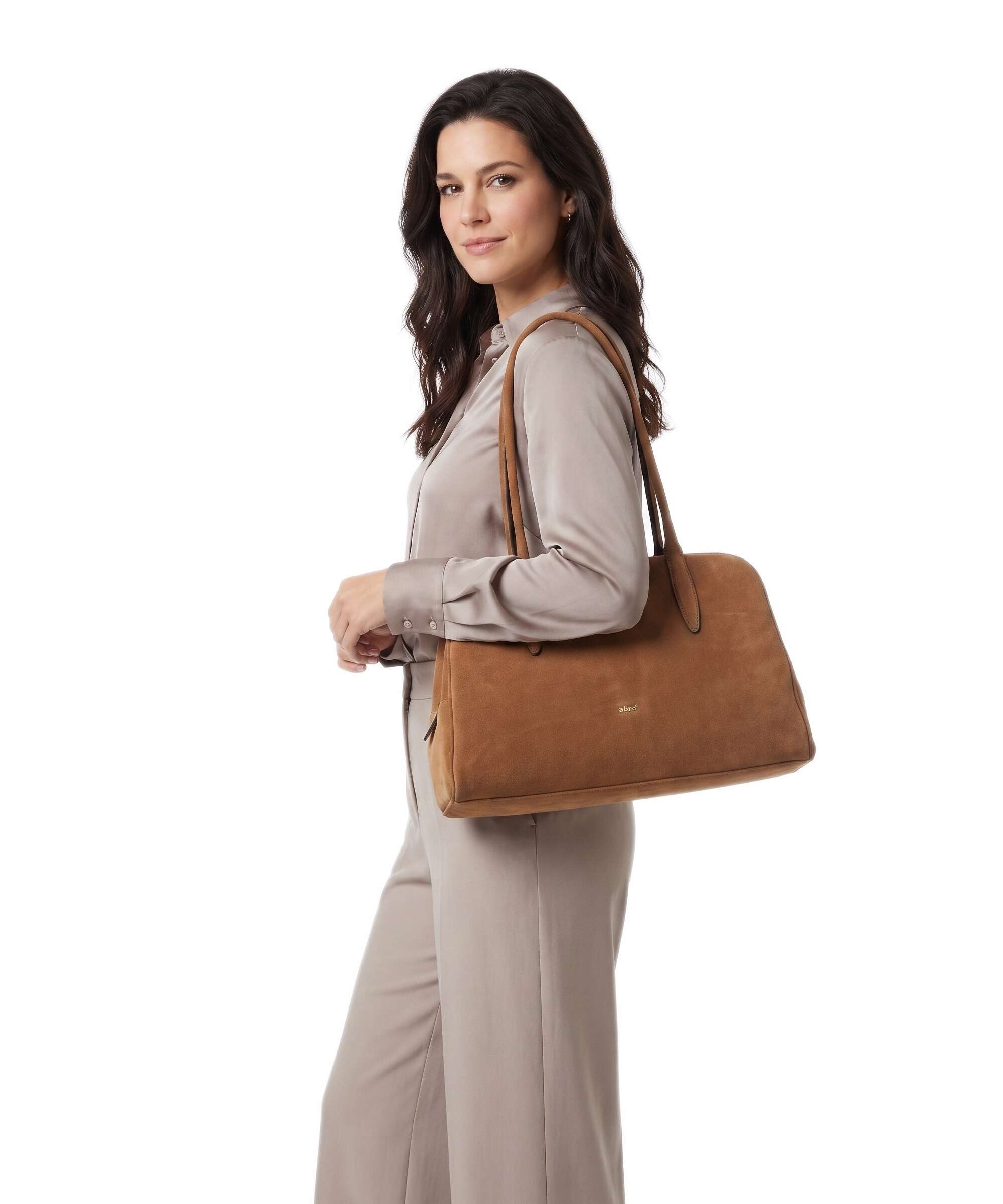 Abro Suede Amara Shoulder bag cuoio