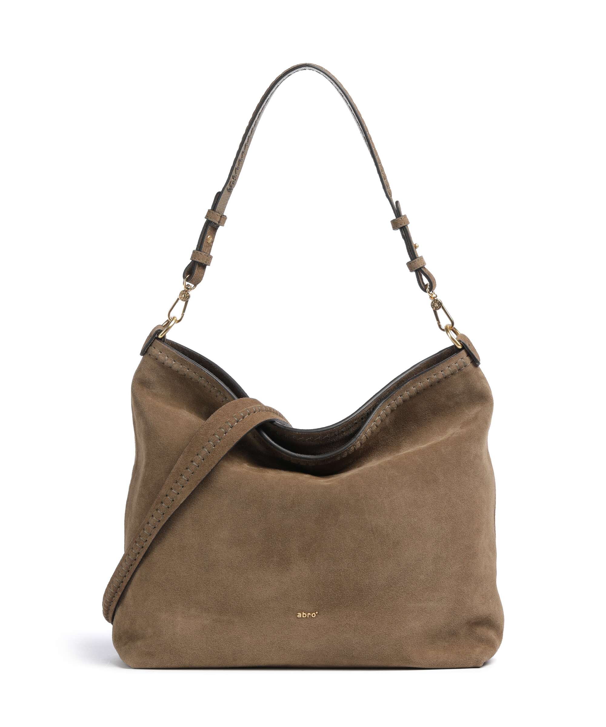 Abro Suede Signature Hobo bag khaki