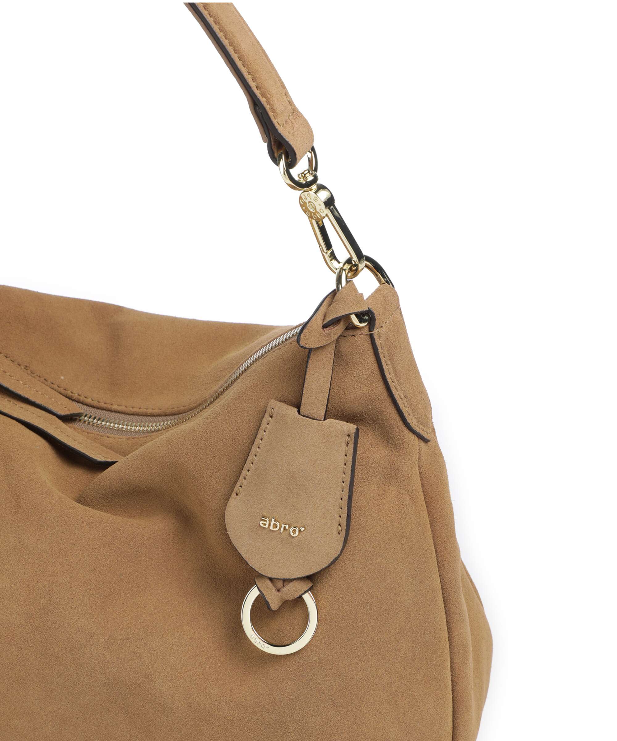 Abro Suede Juna Small Hobo bag cappuccino