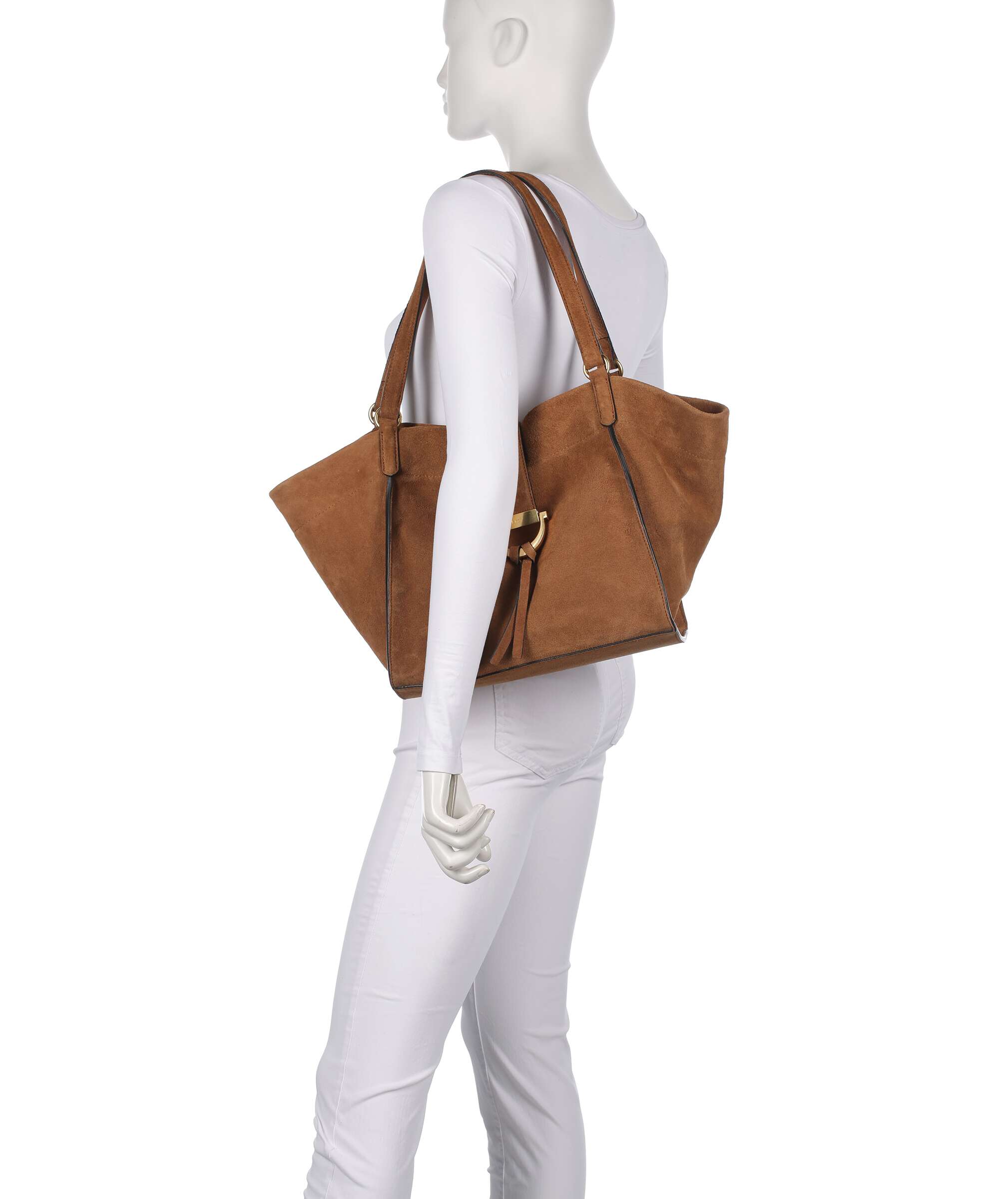 Abro Suede Temi Tote bag cuoio
