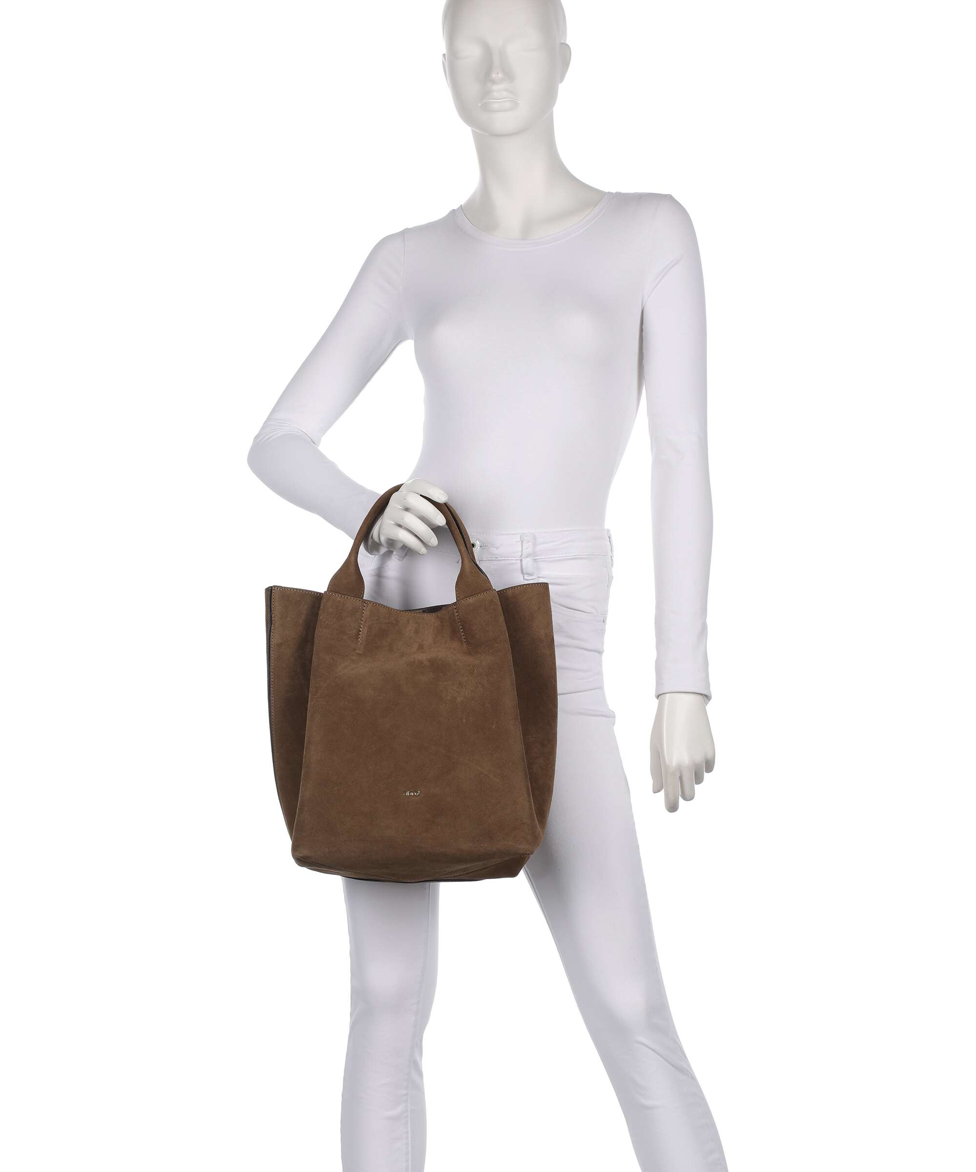 Abro Suede Essential Medium Handbag khaki