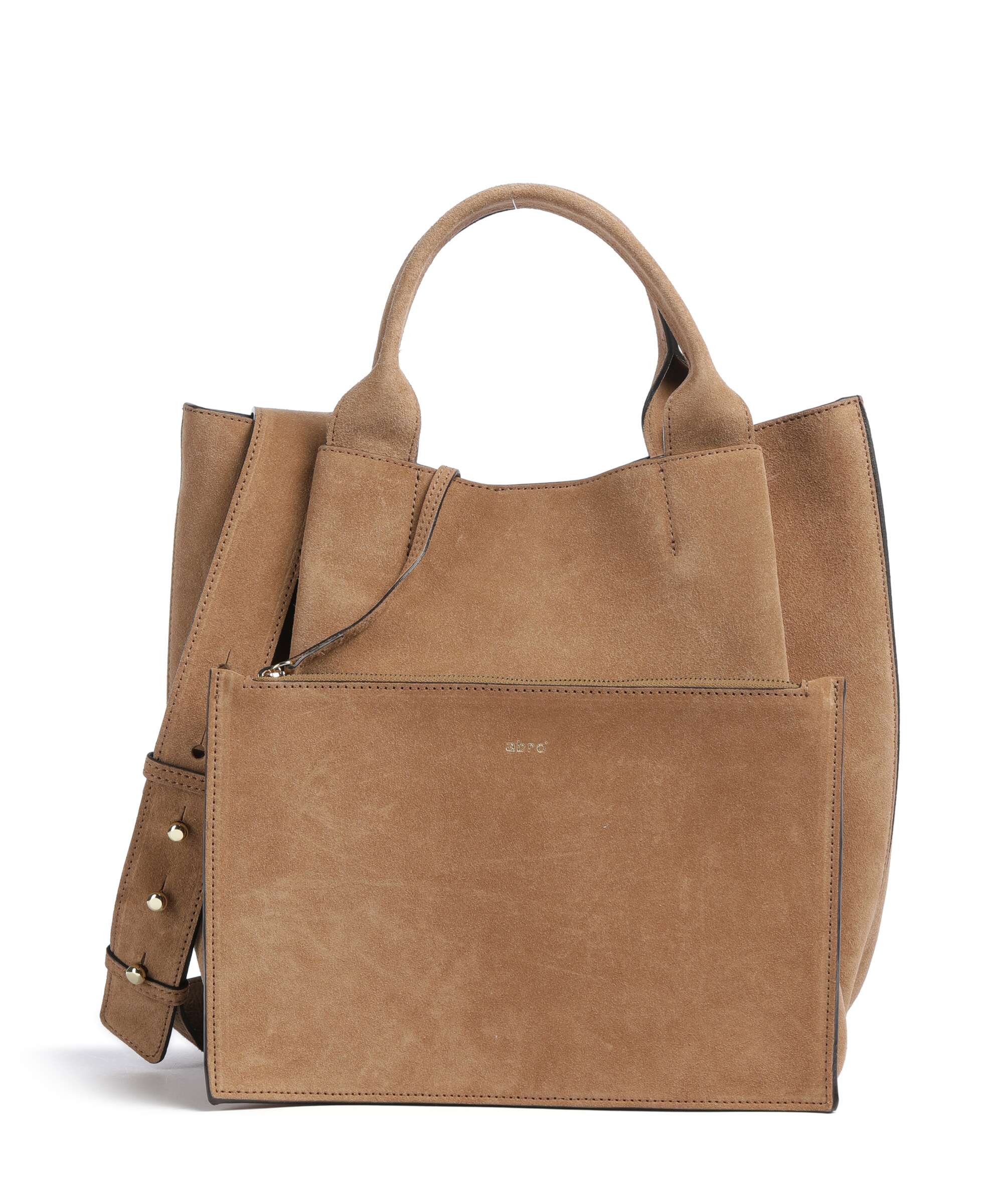 Abro Suede Essential Medium Handbag cappuccino