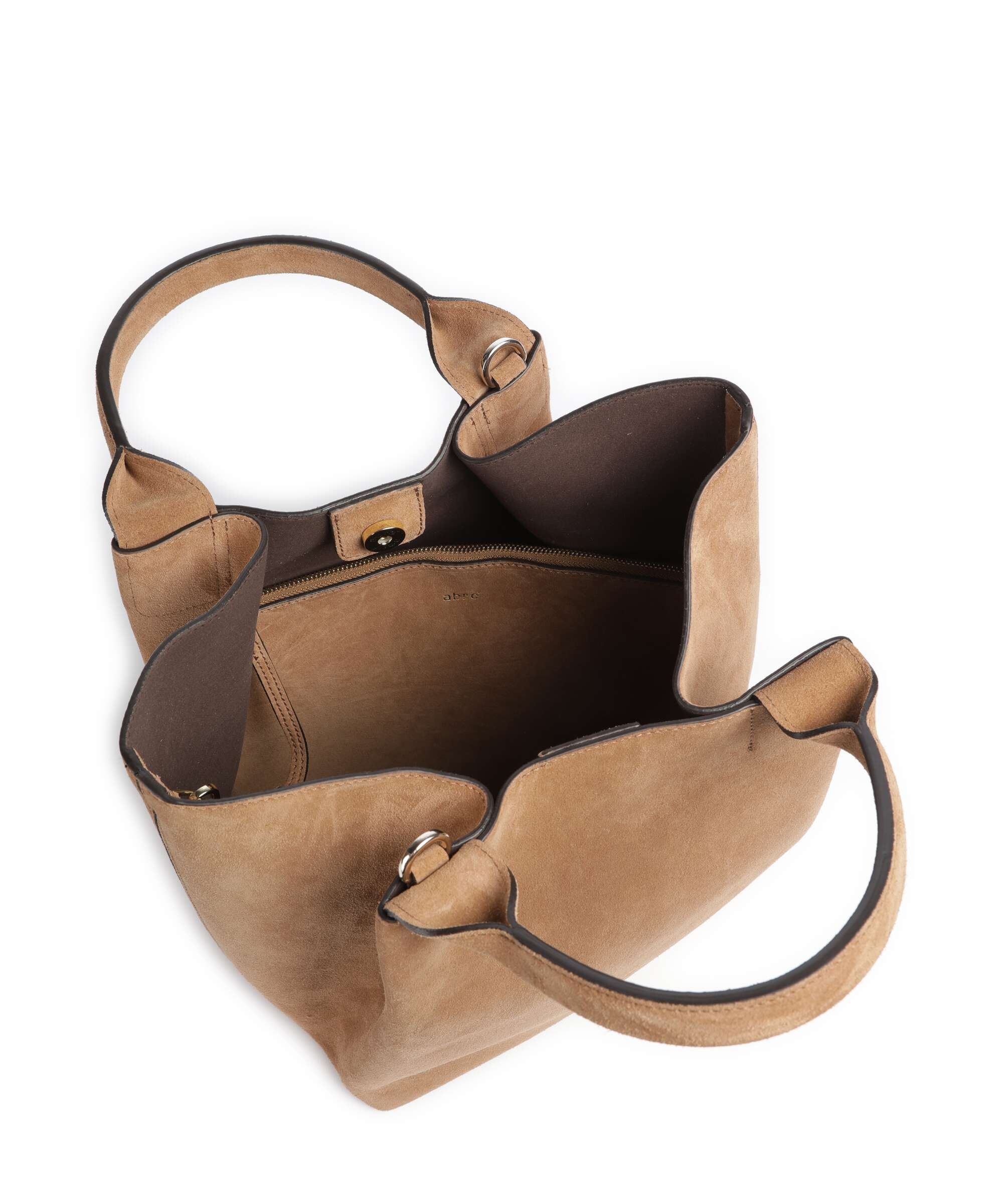 Abro Suede Essential Medium Handbag cappuccino