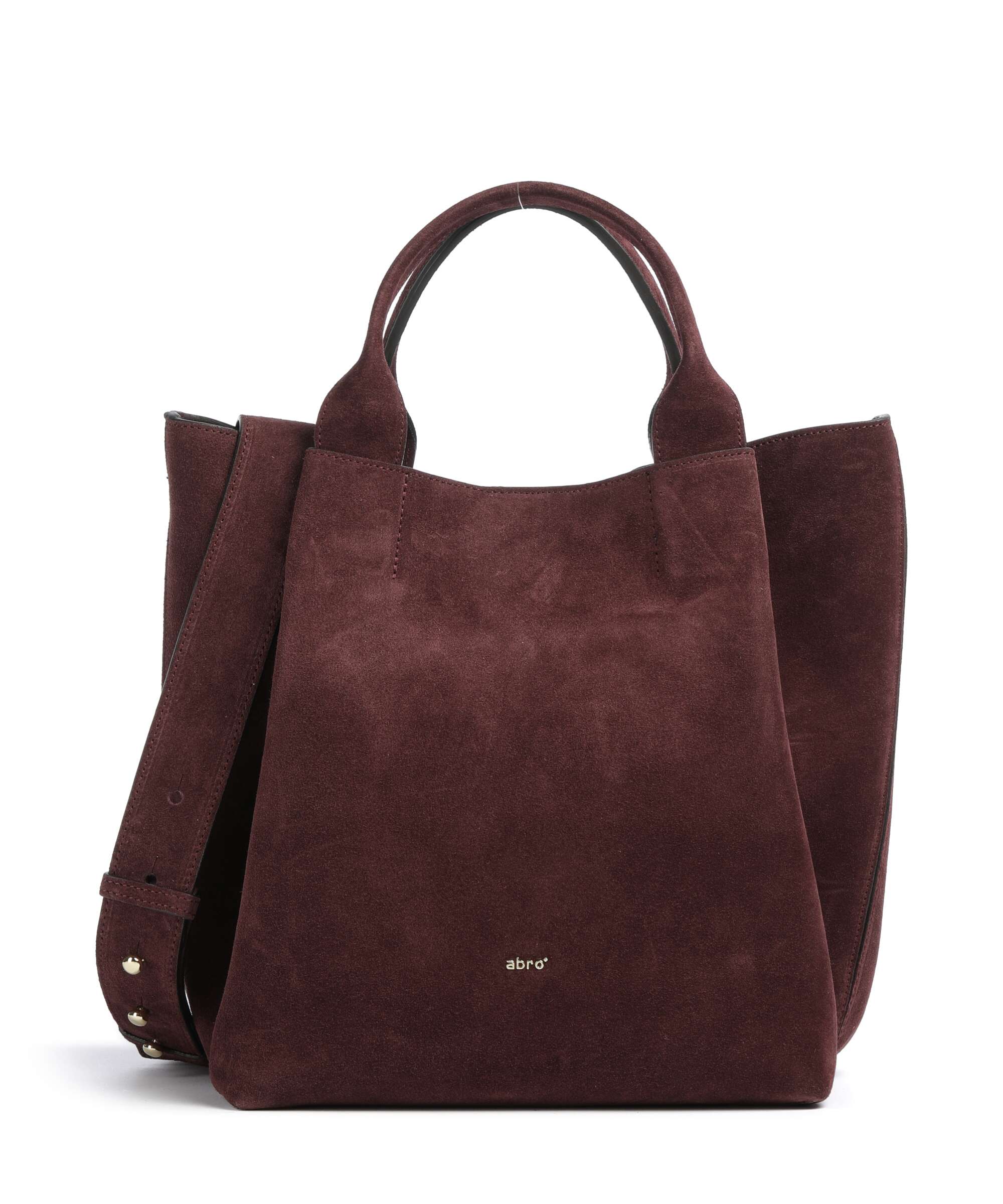 Abro Suede Essential Medium Handbag burgundy