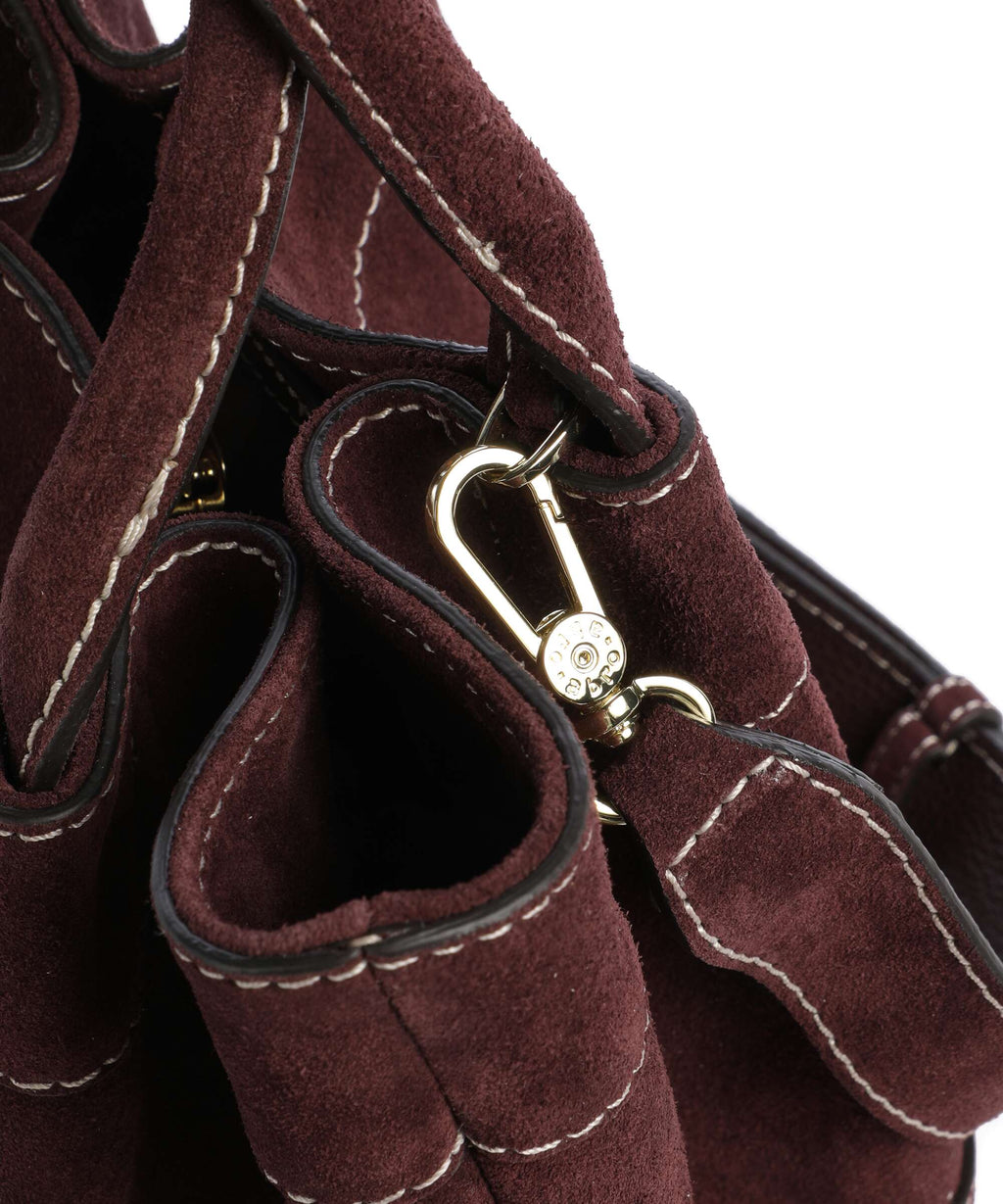 Abro Suede Essential Small Handbag burgundy