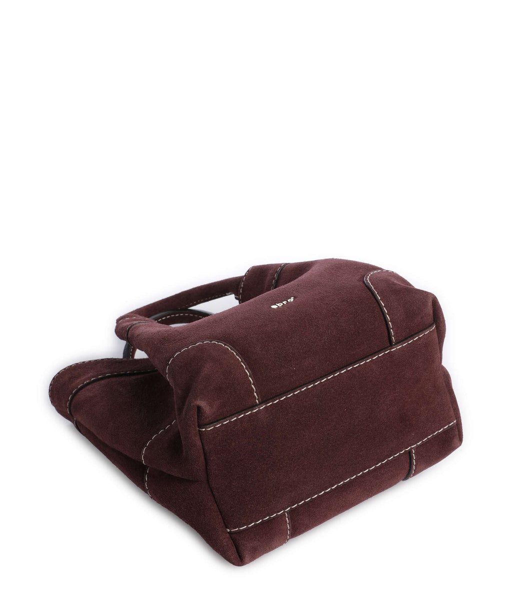 Abro Suede Essential Small Handbag burgundy