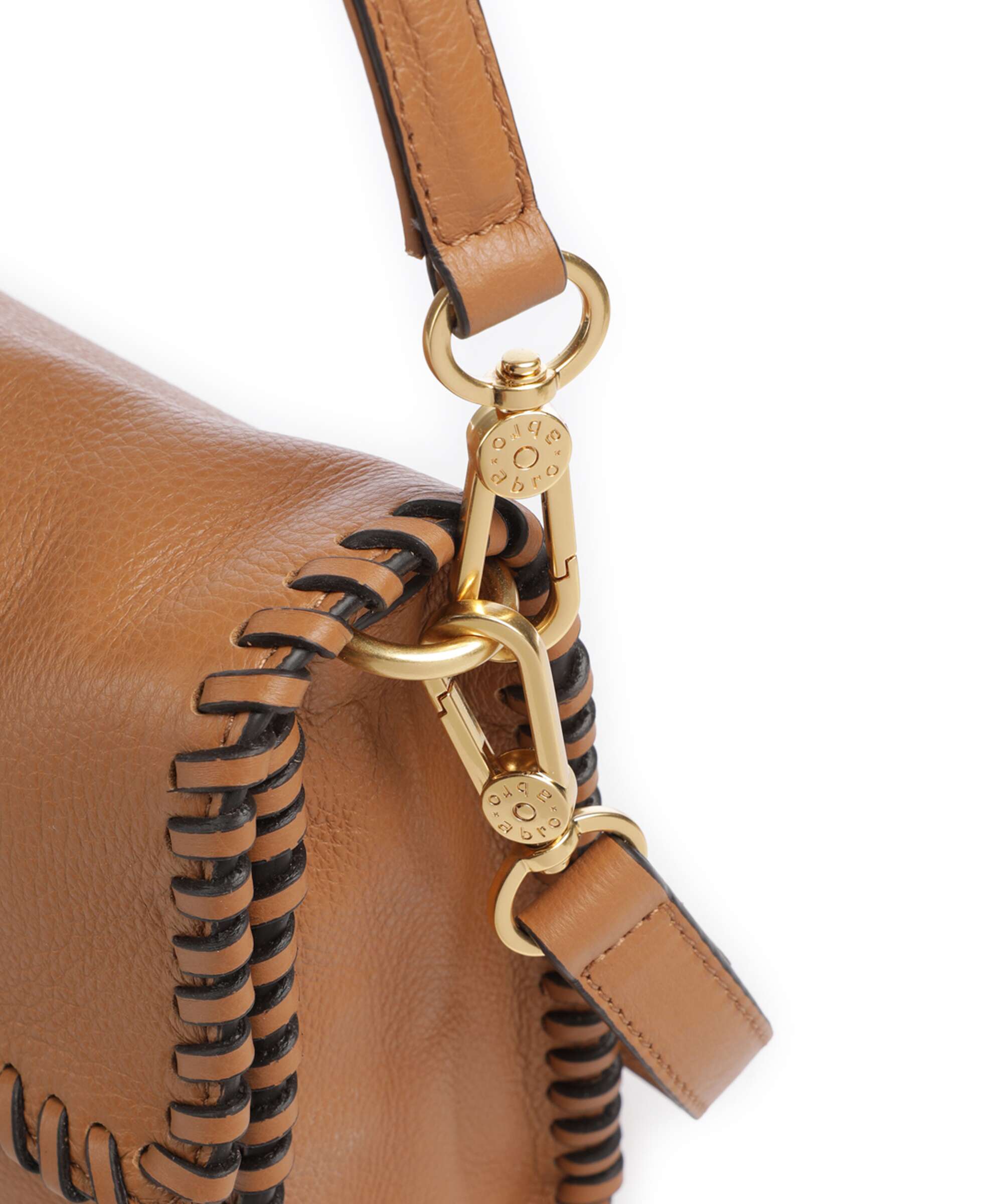 Abro Dalia Temi Stitch Shoulder bag cuoio