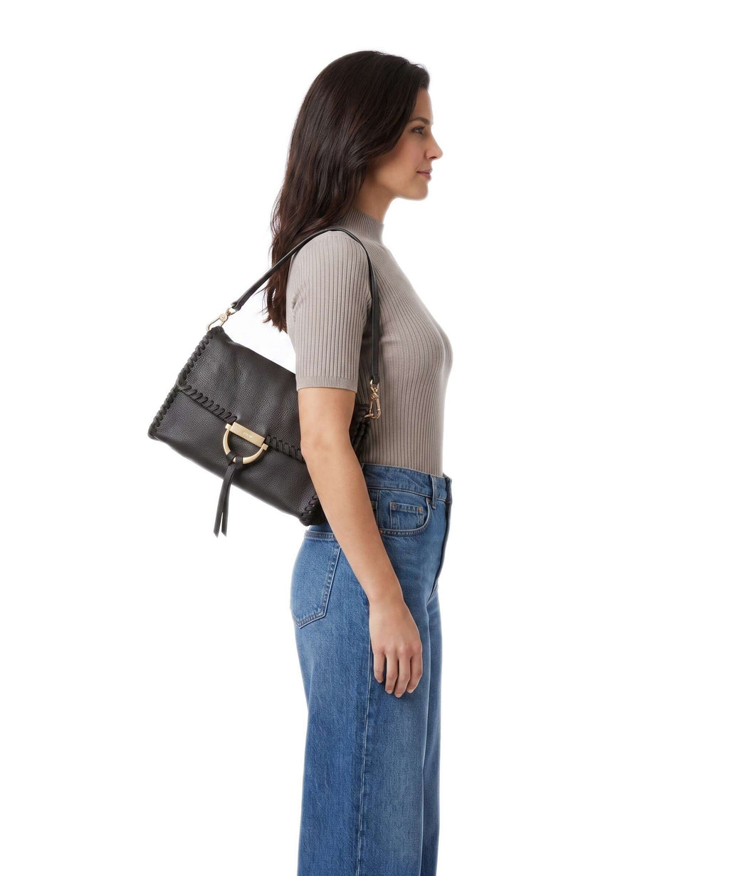 Abro Dalia Temi Stitch Shoulder bag dark brown