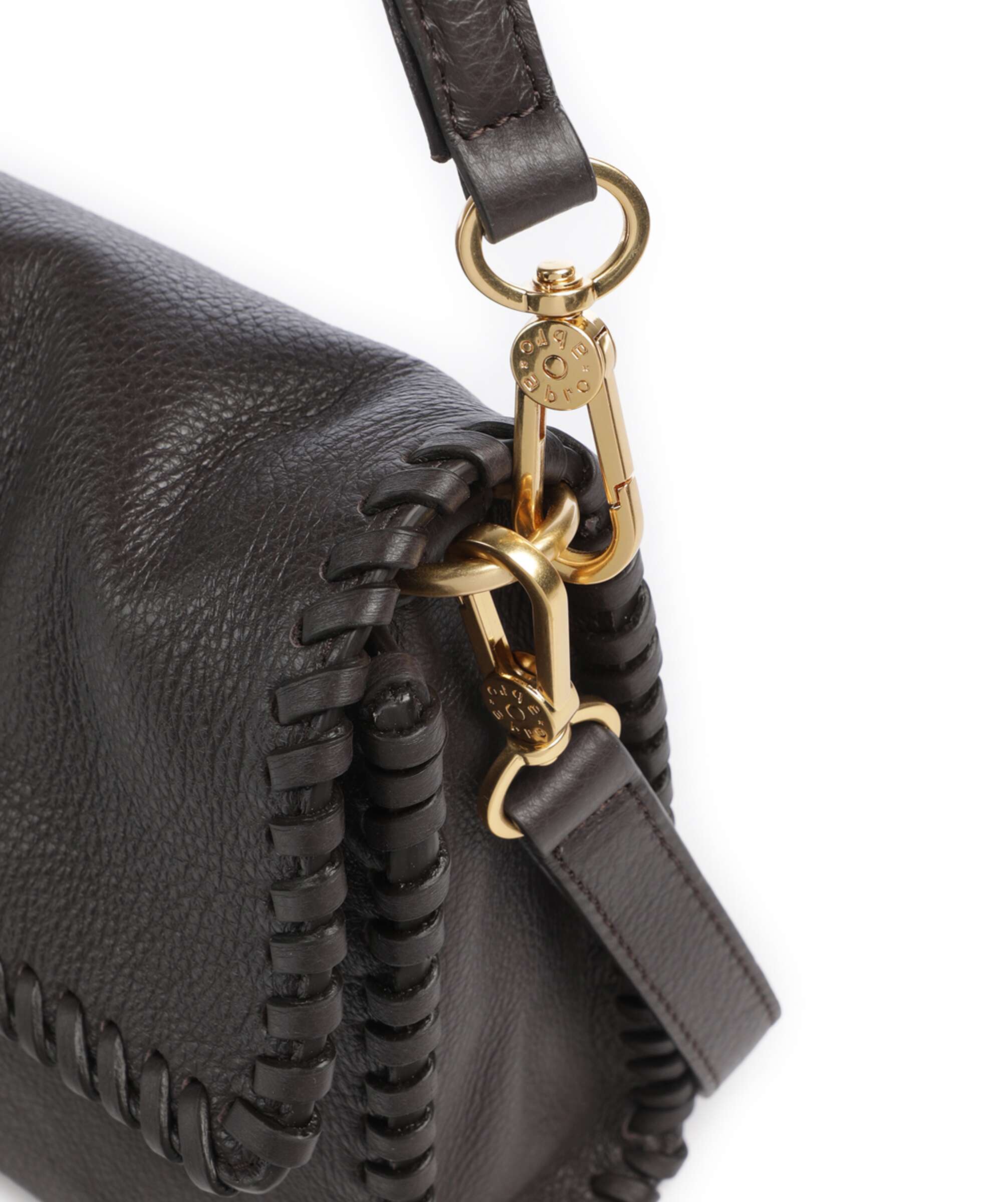 Abro Dalia Temi Stitch Shoulder bag dark brown