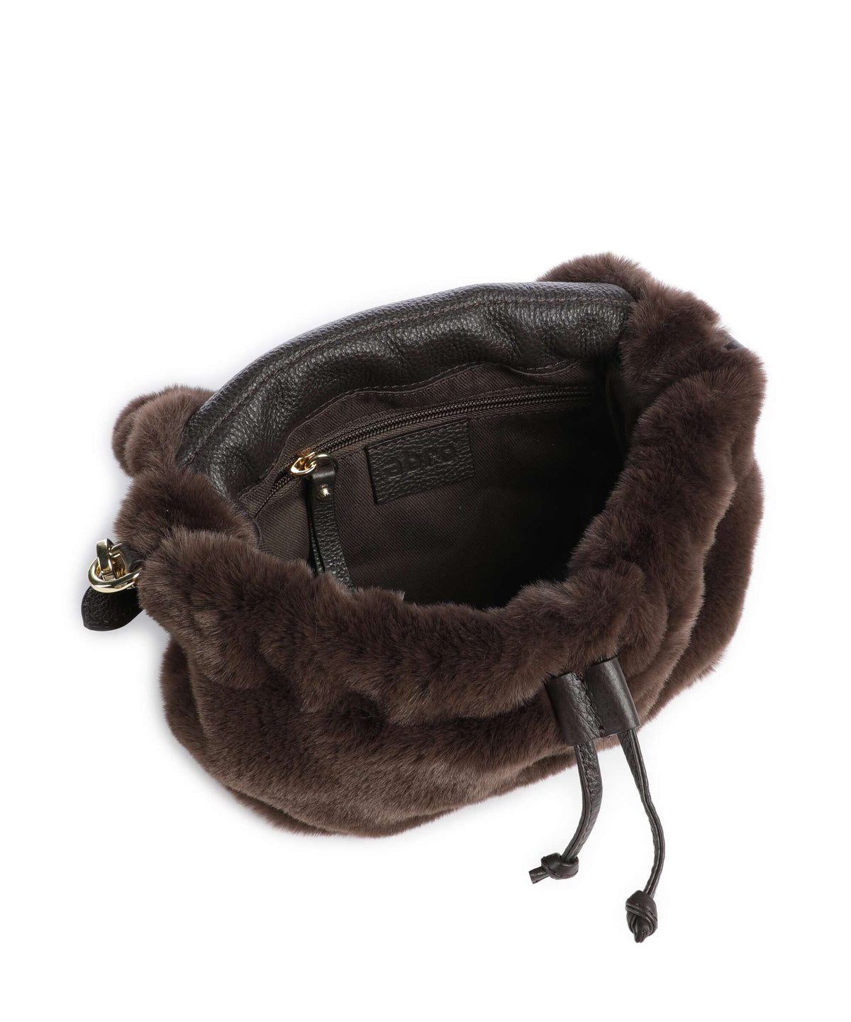 Abro Eco Fur Temi Small Shoulder bag dark brown