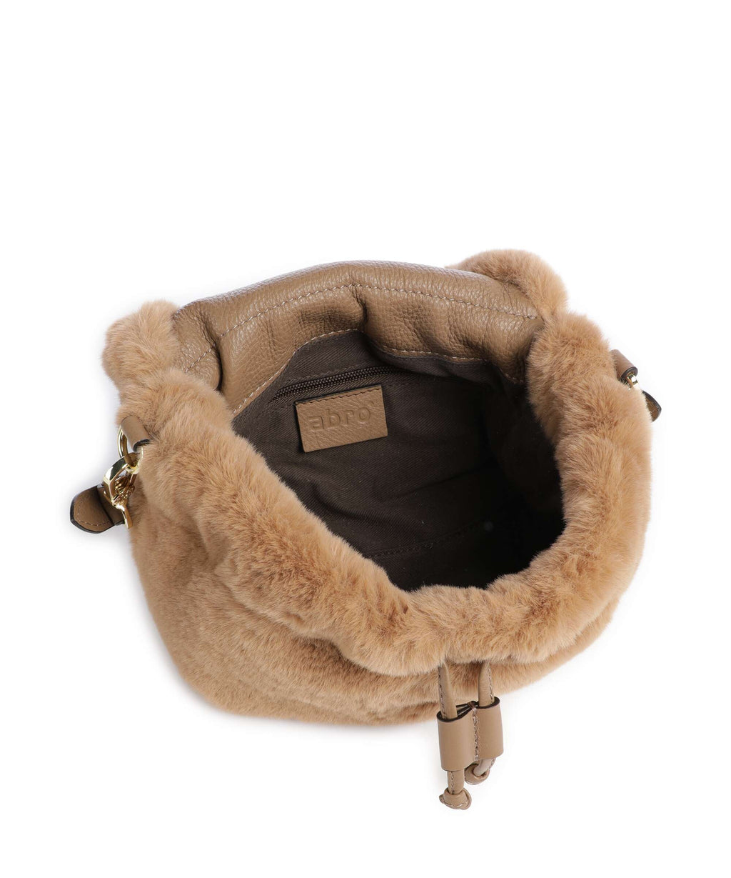 Abro Eco Fur Temi Small Shoulder bag cappuccino