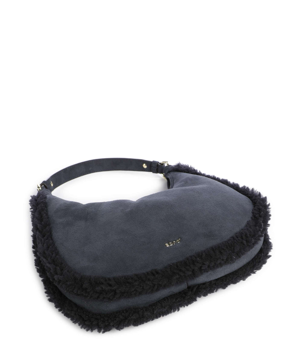 Abro Shearling Nana Mini Hobo bag navy