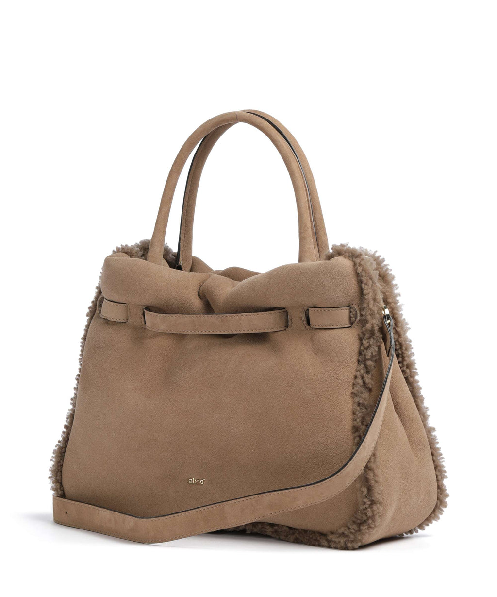 Abro Shearling Jill Handbag cappuccino