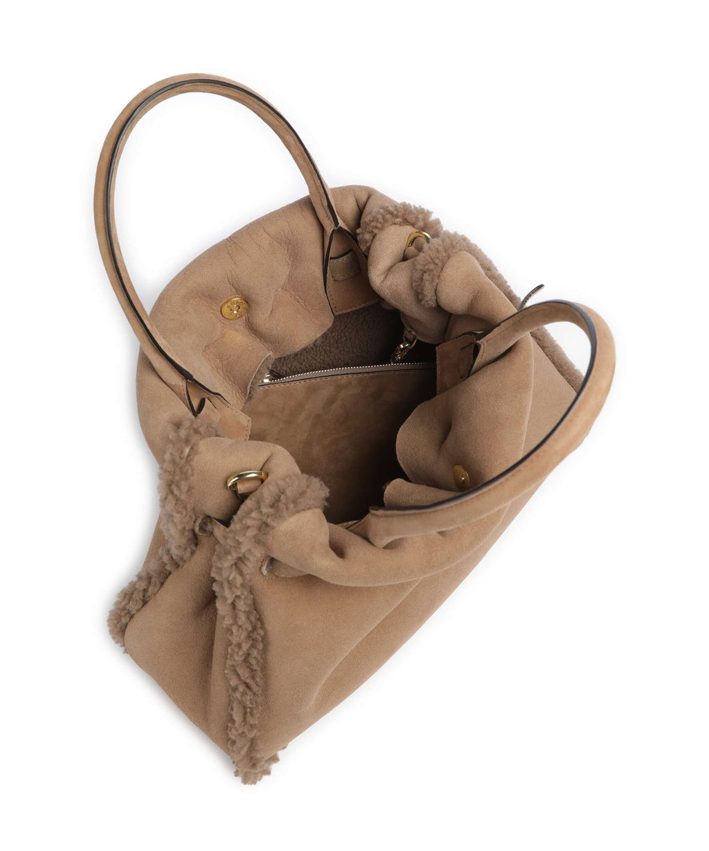 Abro Shearling Jill Handbag cappuccino
