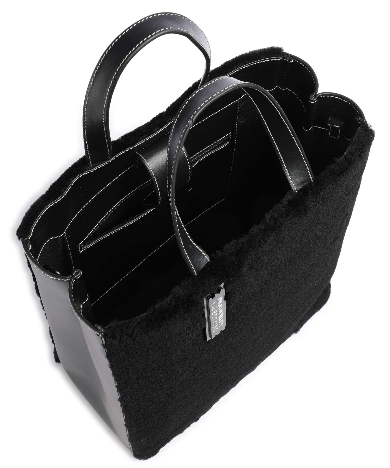 Liebeskind Paper Bag Shearling M Handbag black