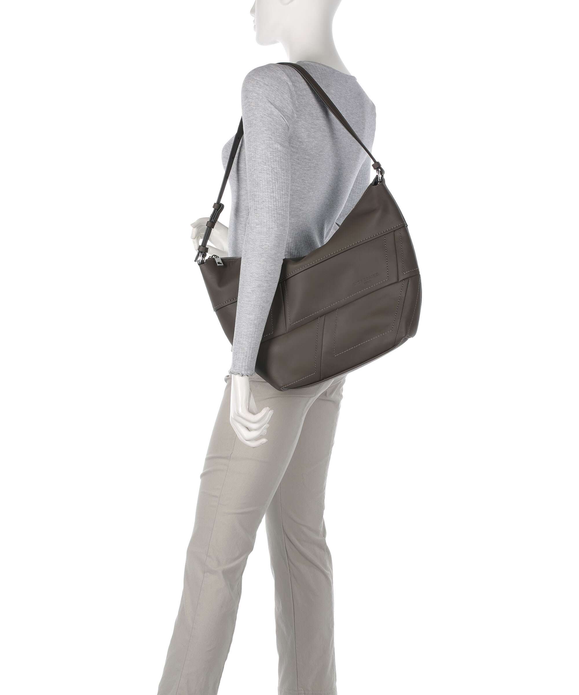 Liebeskind Edda Calf Optic M Hobo bag dark grigio