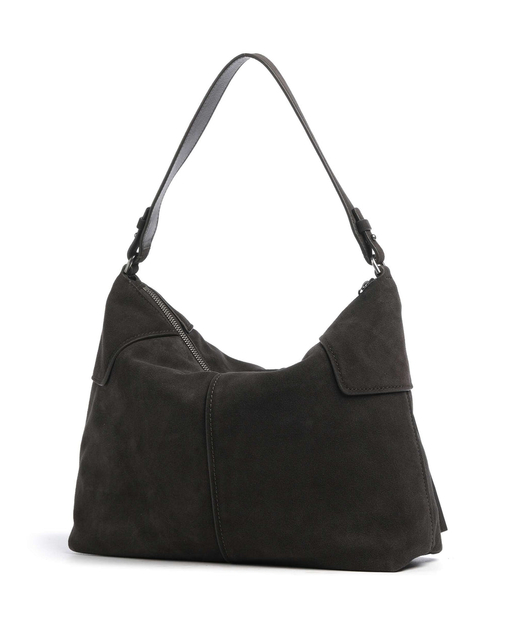 Liebeskind Mila Hydro Suede Hobo bag deep soil