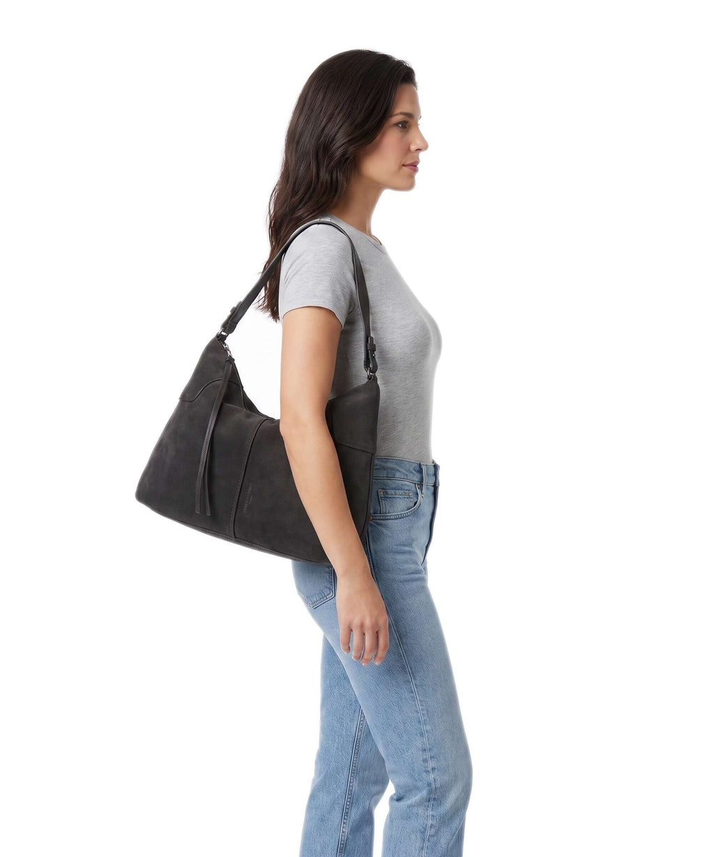 Liebeskind Mila Hydro Suede Hobo bag deep soil