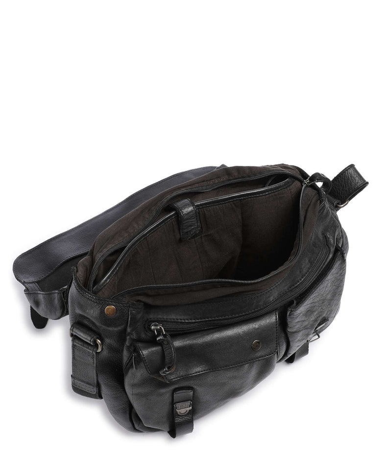 Aunts & Uncles Barbershop Bandholz Messenger bag charcoal black
