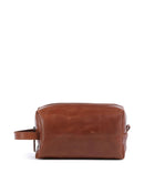 Buckle & Seam Crazy Horse Everest Borsa da toilette cognac