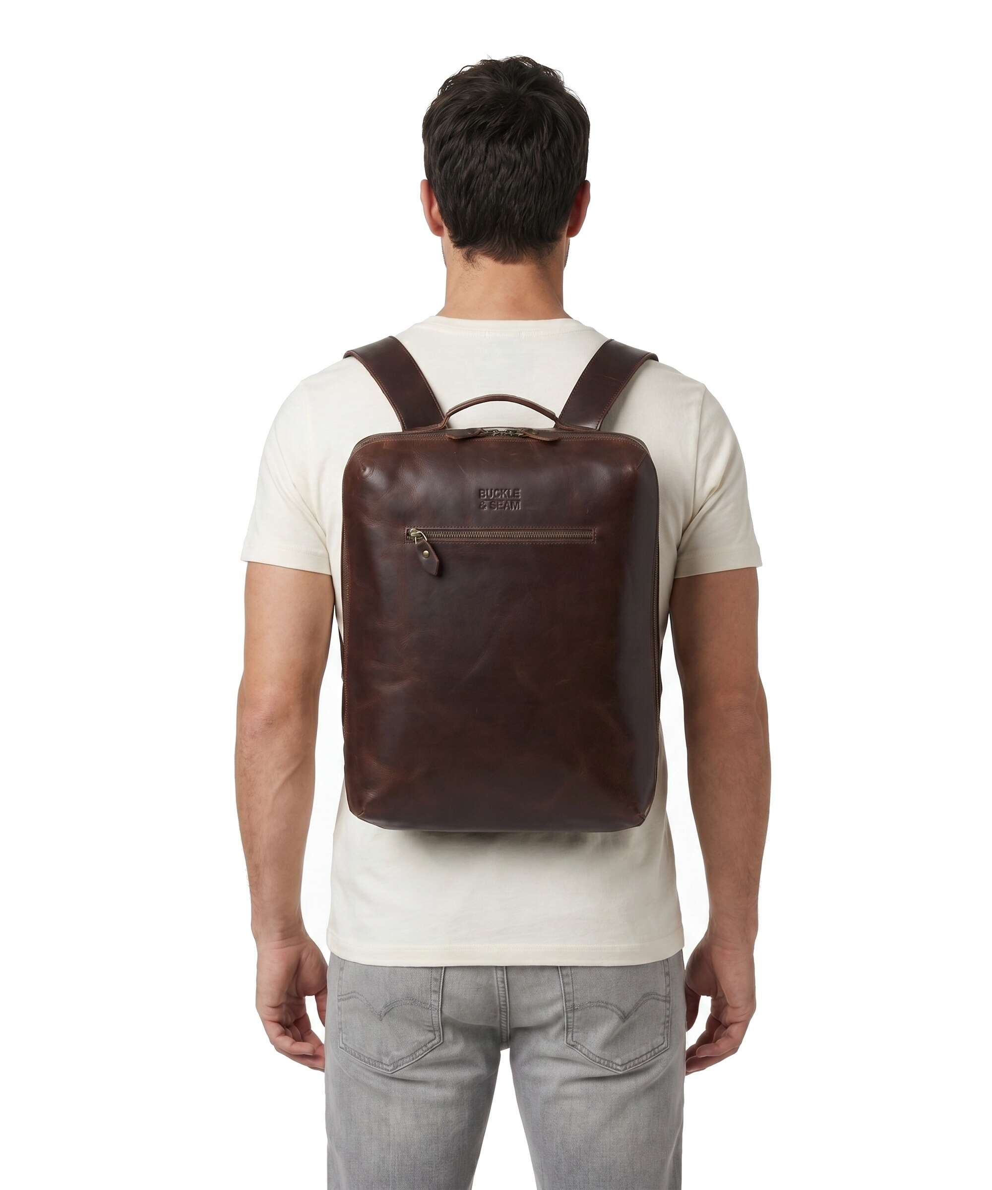 Buckle & Seam Crazy Horse Mik Backpack brown