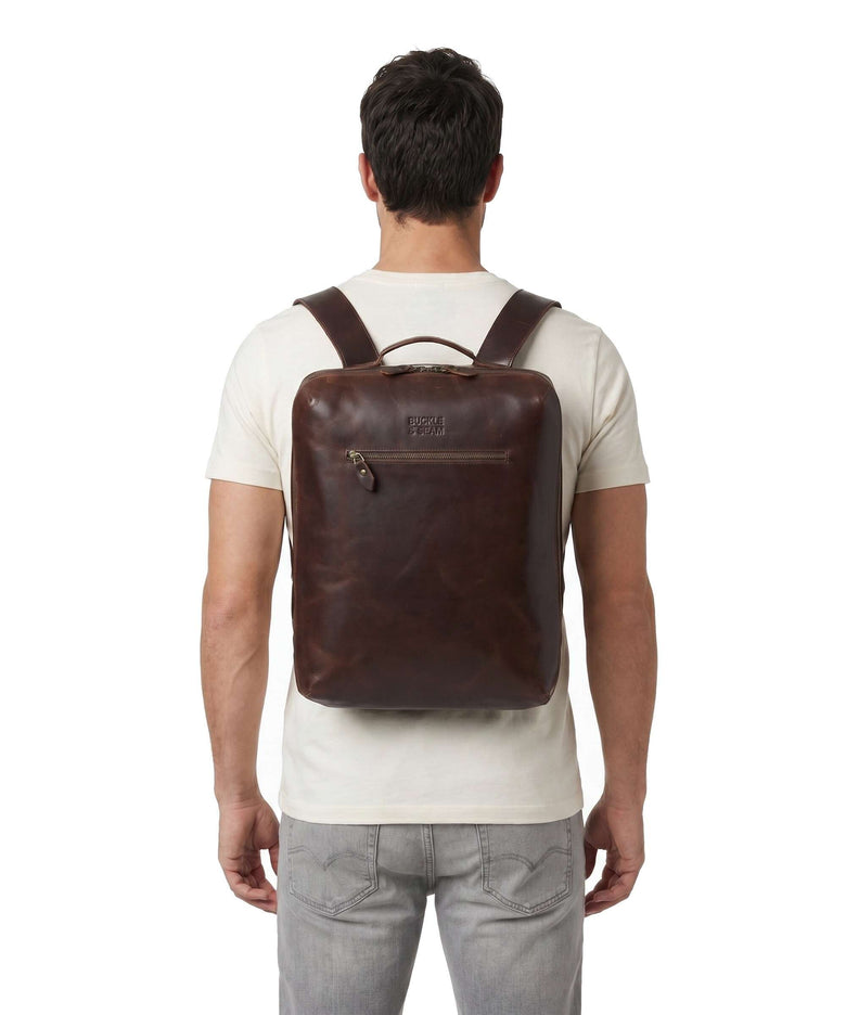 Buckle & Seam Crazy Horse Mik Backpack brown