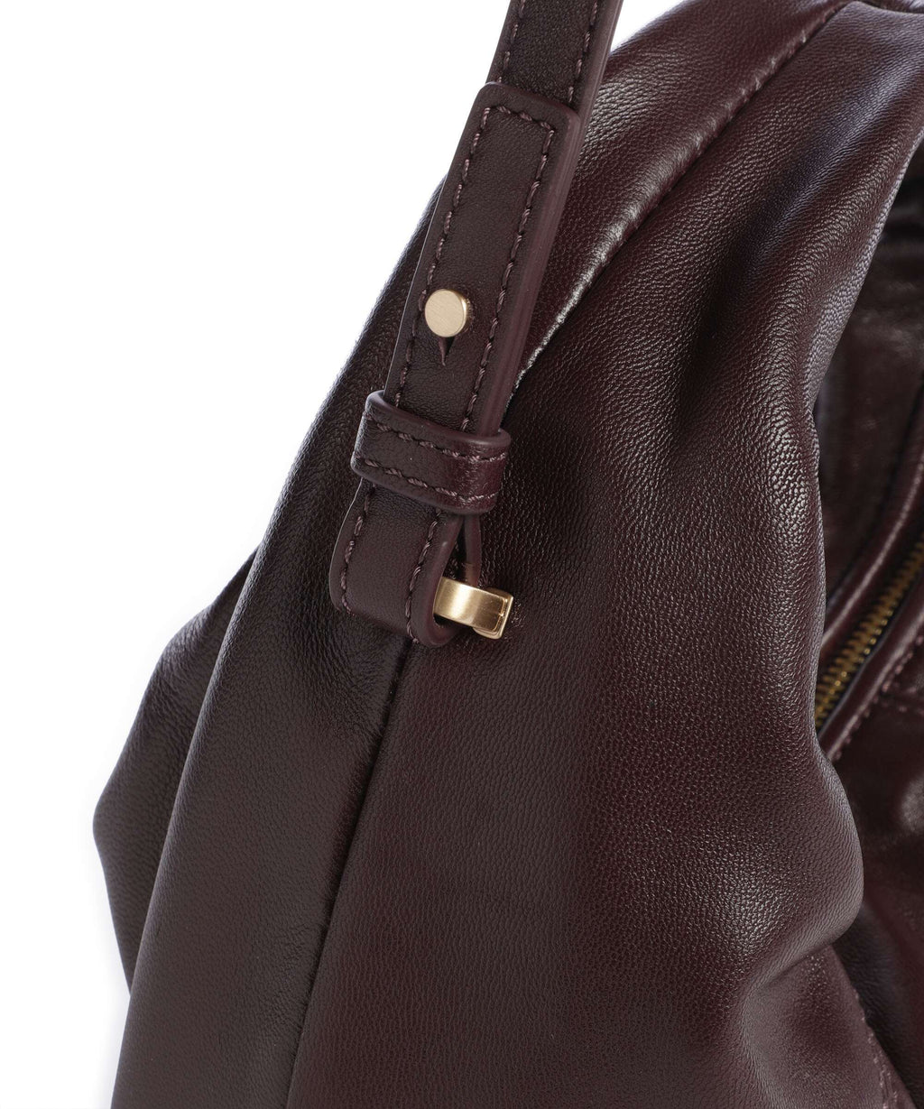Les Visionnaires Greta Icon Cinkle Silky Handbag vinyard red