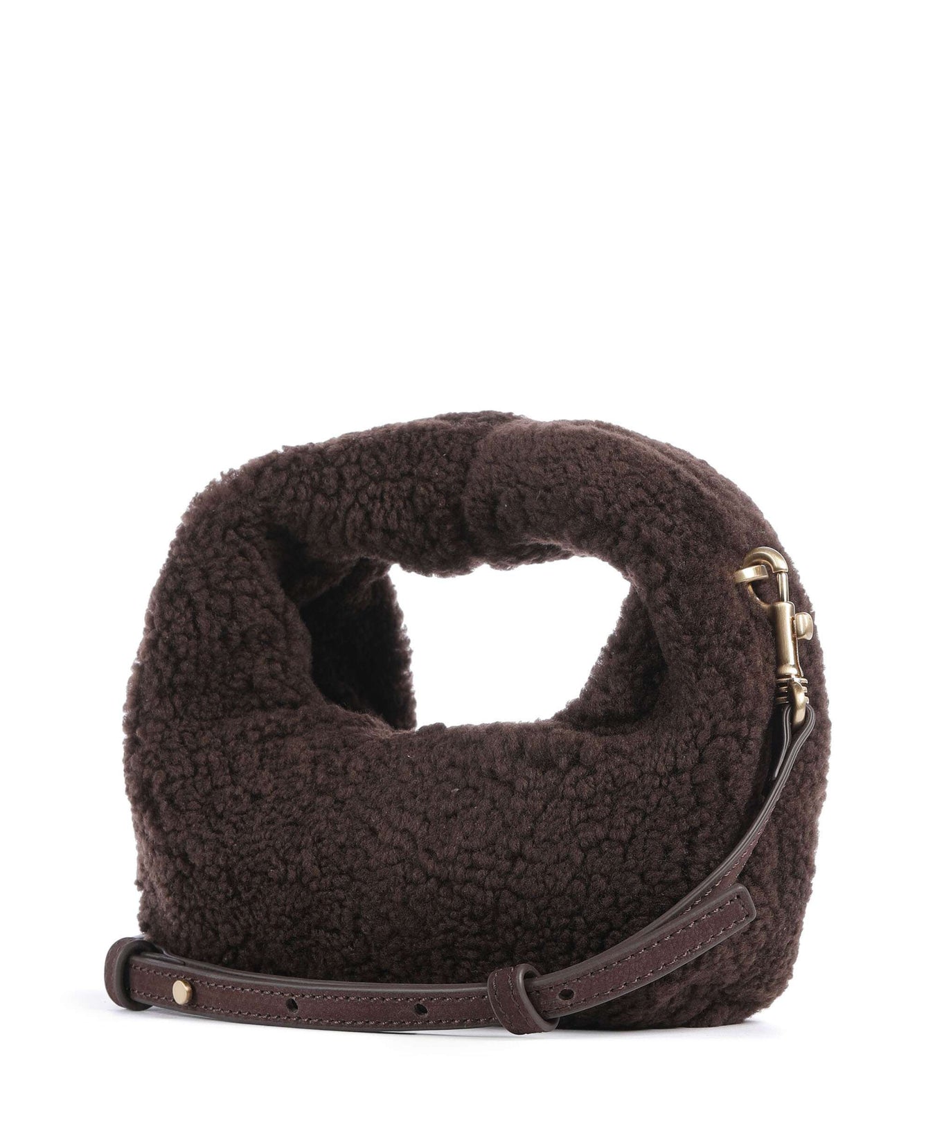 Les Visionnaires Greta Teddy Micro Crossbody bag pecan