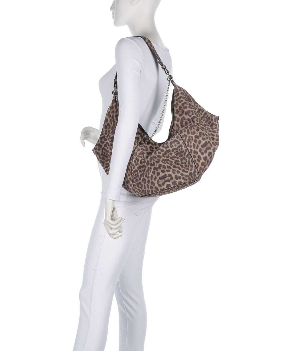 Les Visionnaires Amelie Cozy Chain Hobo bag leo print