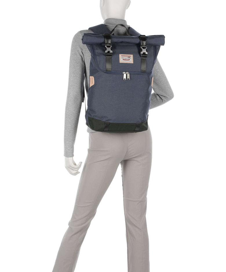 Doughnut Glossy Blocking Christopher Rolltop backpack navy