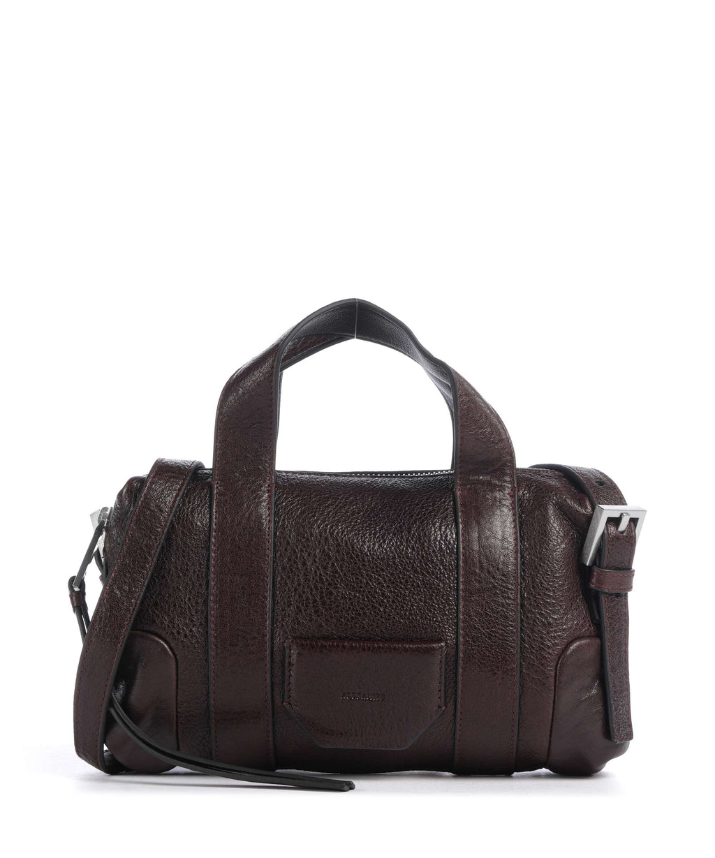 AllSaints Ares Compact Crossbody bag burnt umber red/silver