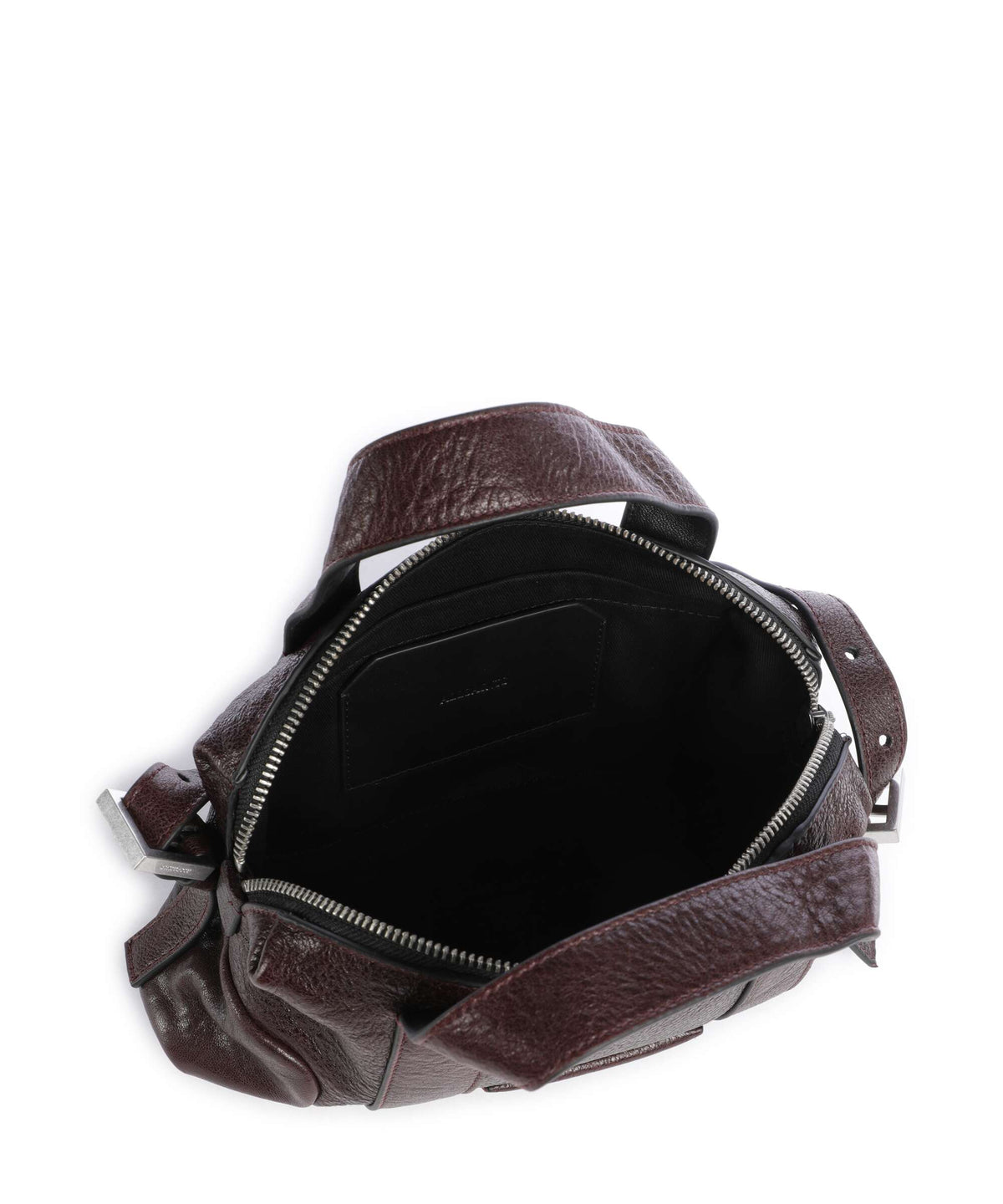 AllSaints Ares Compact Crossbody bag burnt umber red/silver