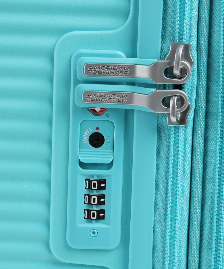 American Tourister Soundbox Spinner (4 wheels) poolside blue