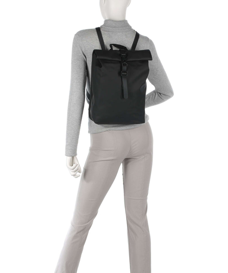 Rains Mini Rolltop backpack black