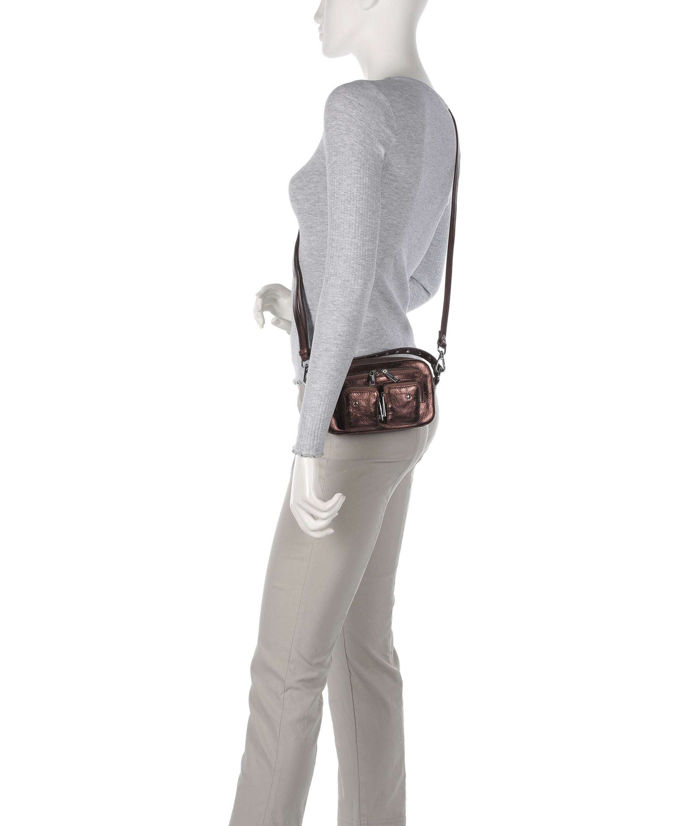 Núnoo Metallic Helena Crossbody bag brown