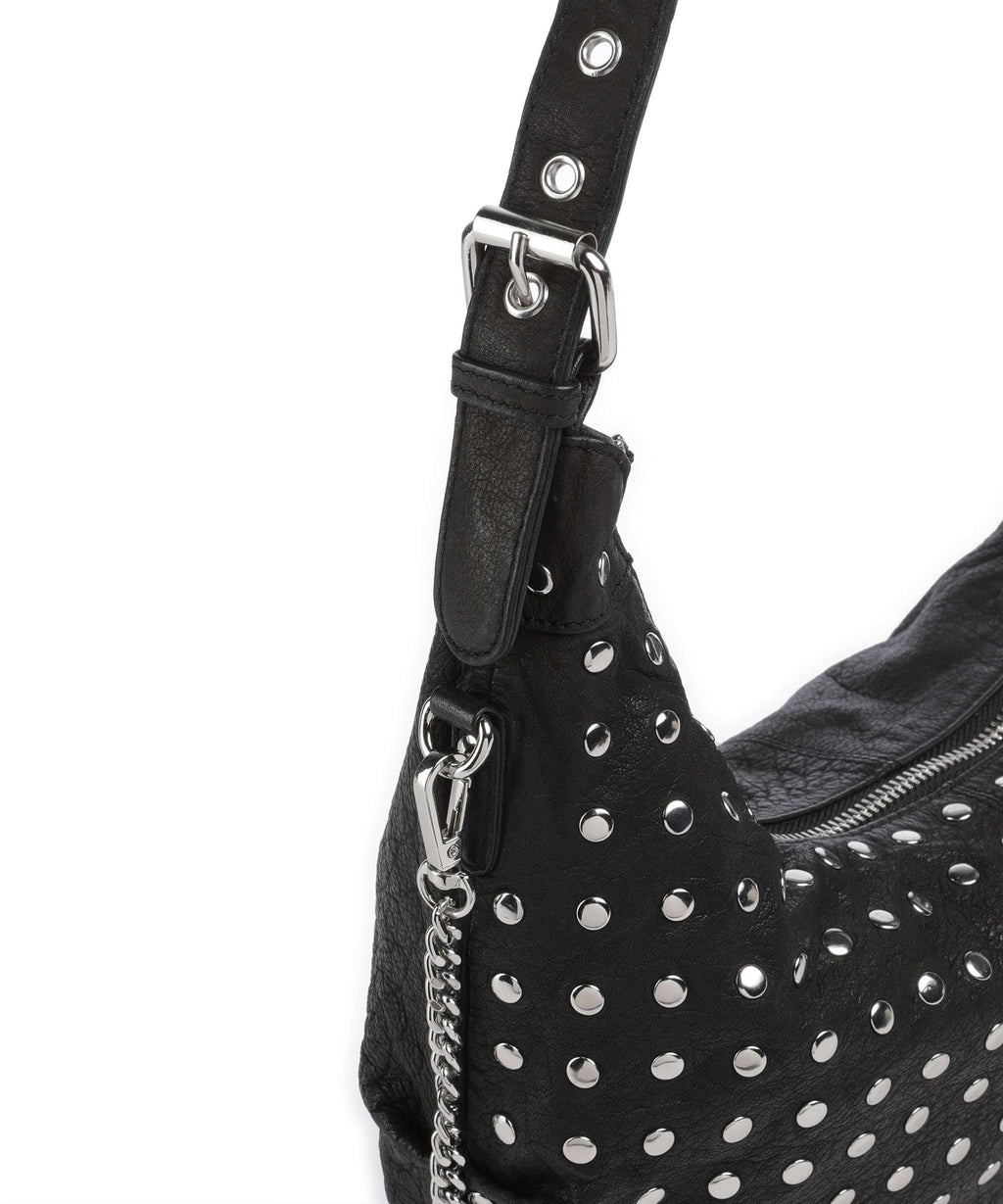 Núnoo Washed Dagmar Rivet Hobo bag black
