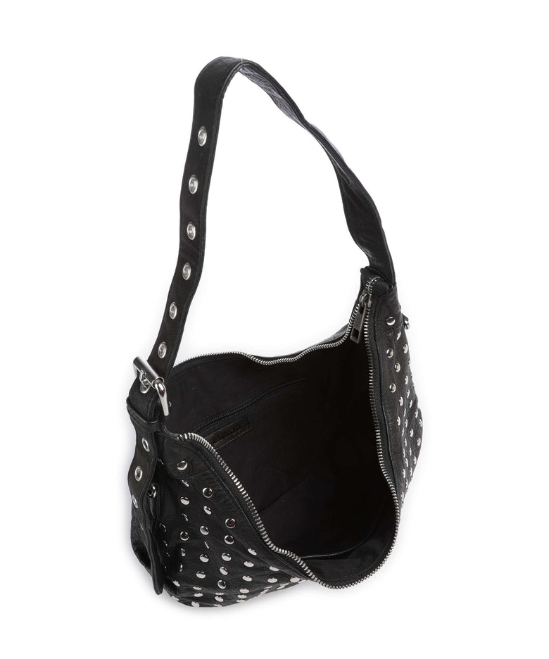 Núnoo Washed Dagmar Rivet Hobo bag black
