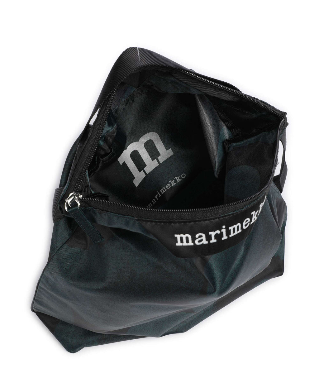 Marimekko Neat Unikko M Hobo bag dark green/black