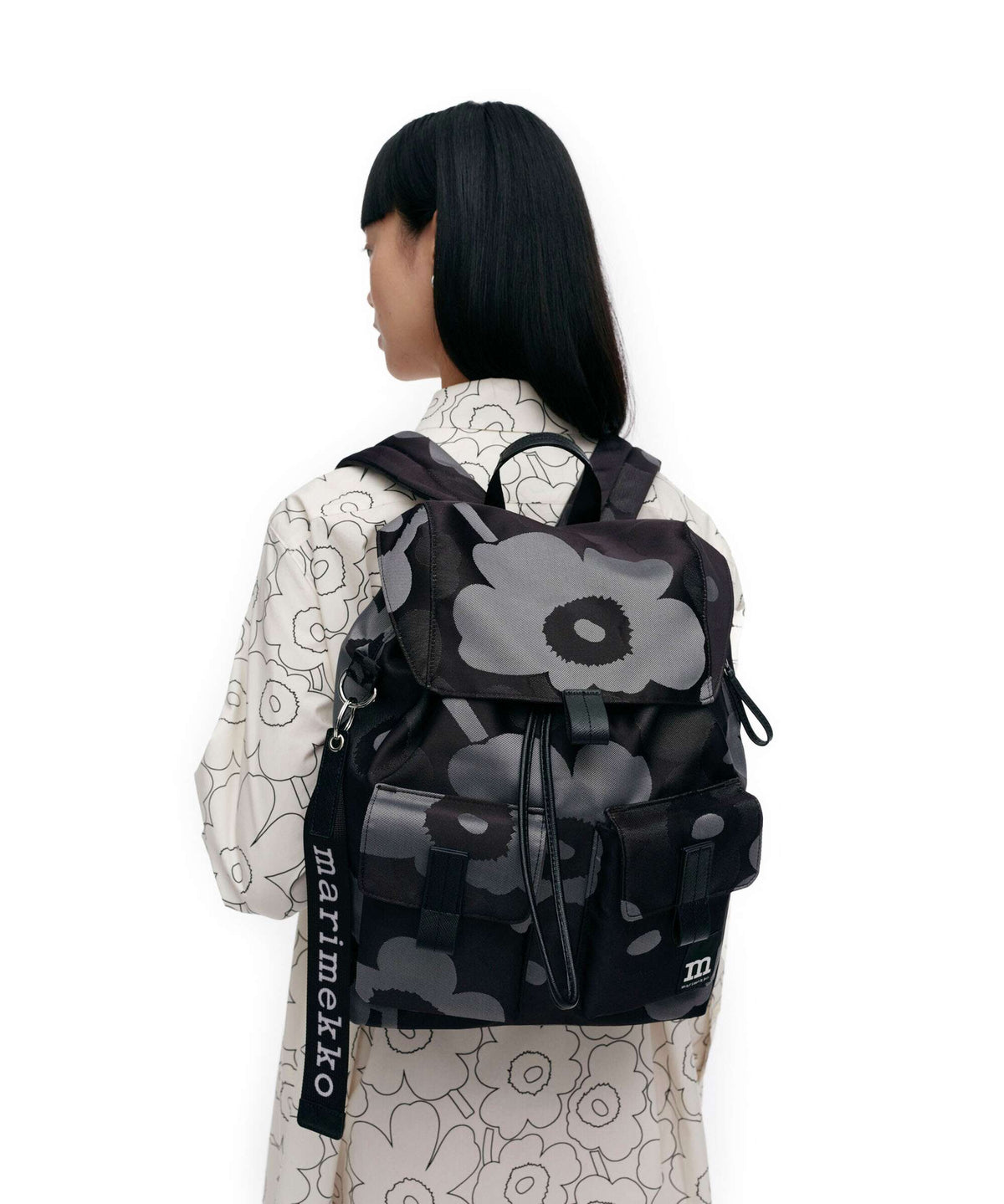 Marimekko Unikko Everything L Backpack grey/dark grey/black