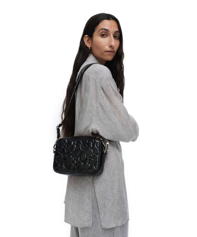 Marimekko Gratha Soft Unikko Crossbody bag shiny black
