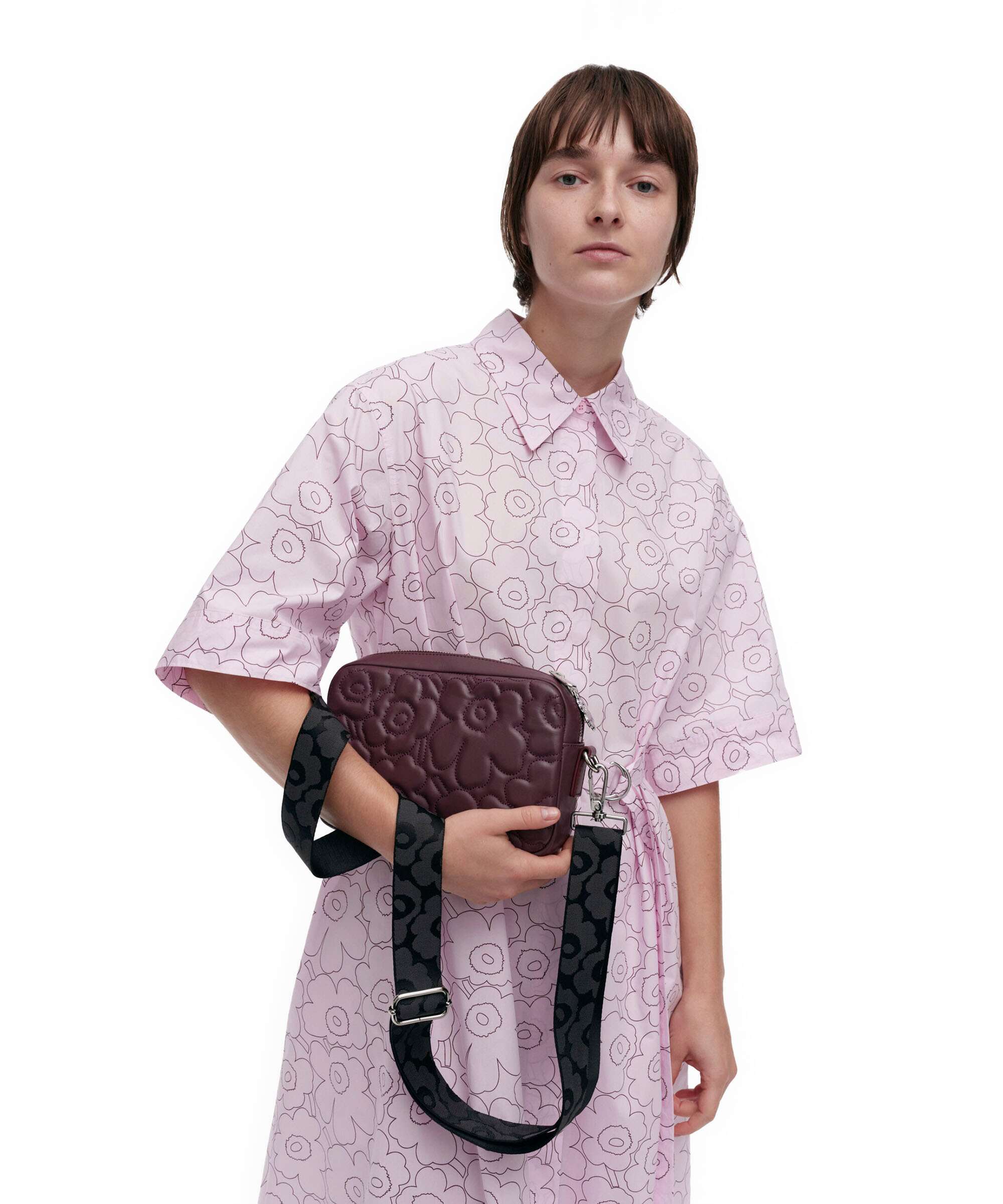 Marimekko Gratha Soft Unikko Crossbody bag wine red