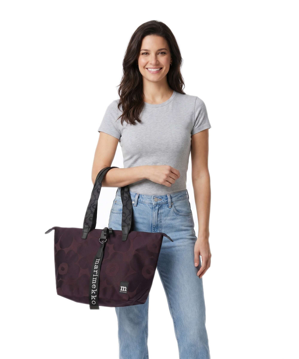 Marimekko Wear All Day M Unikko Tote bag wine red/dark wine