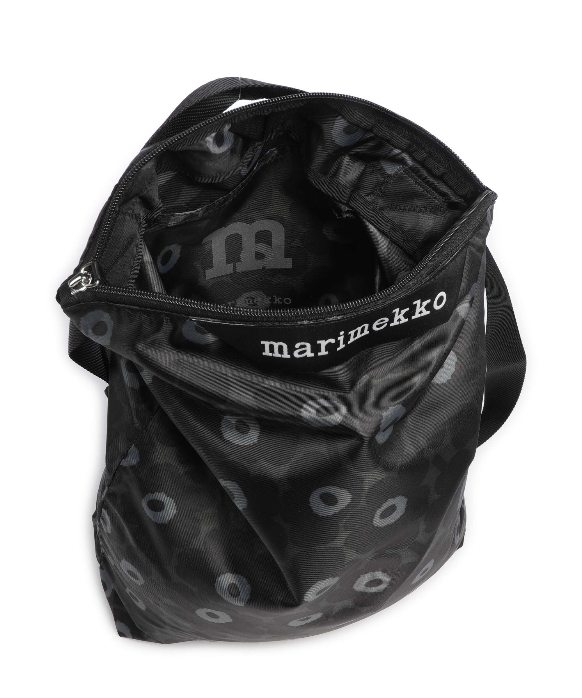 Marimekko Neat Unikko M Hobo bag black/dark grey