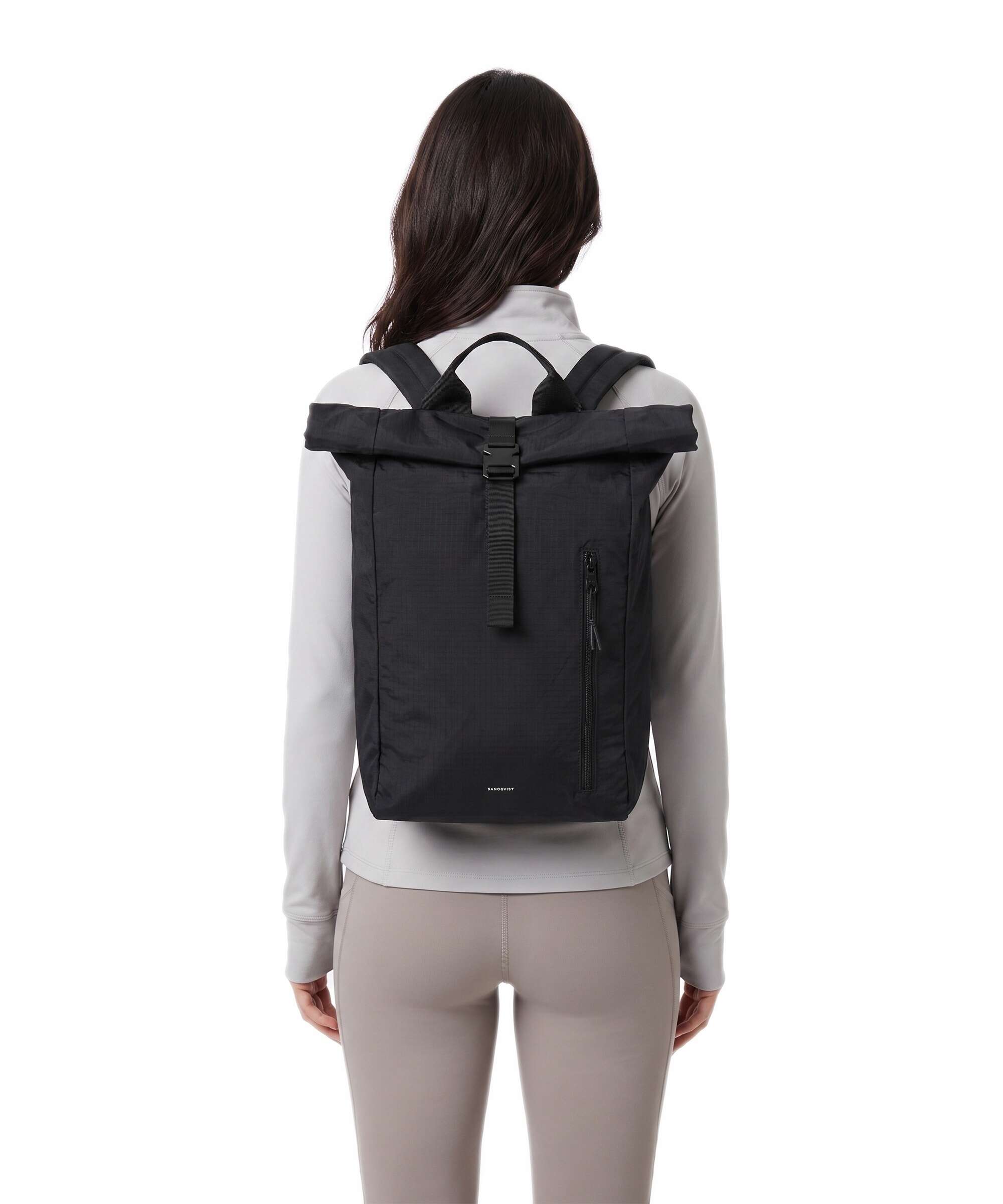 Sandqvist Grid Rolltop backpack black