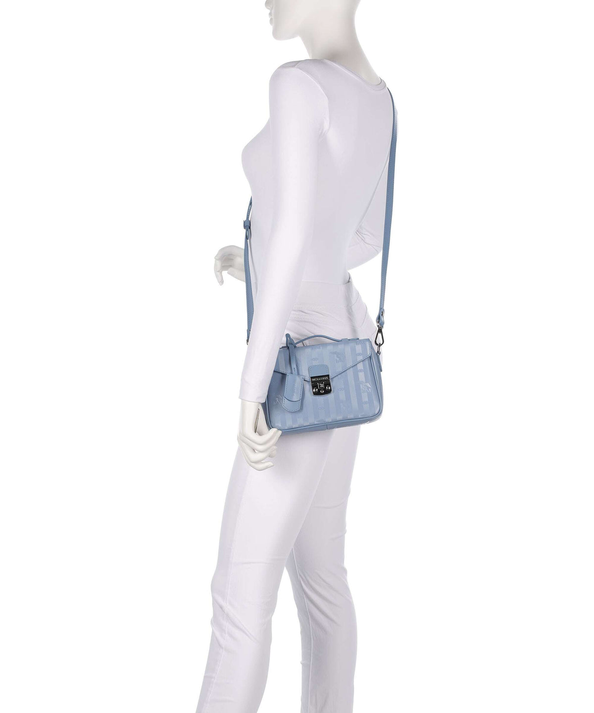 Maison Mollerus Vinerus Meyrin Crossbody bag metallic silber/sky