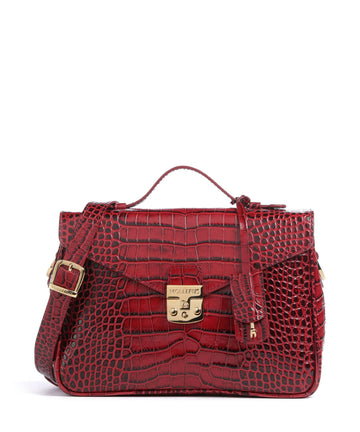 Maison Mollerus Croco Marly Handbag antique rot