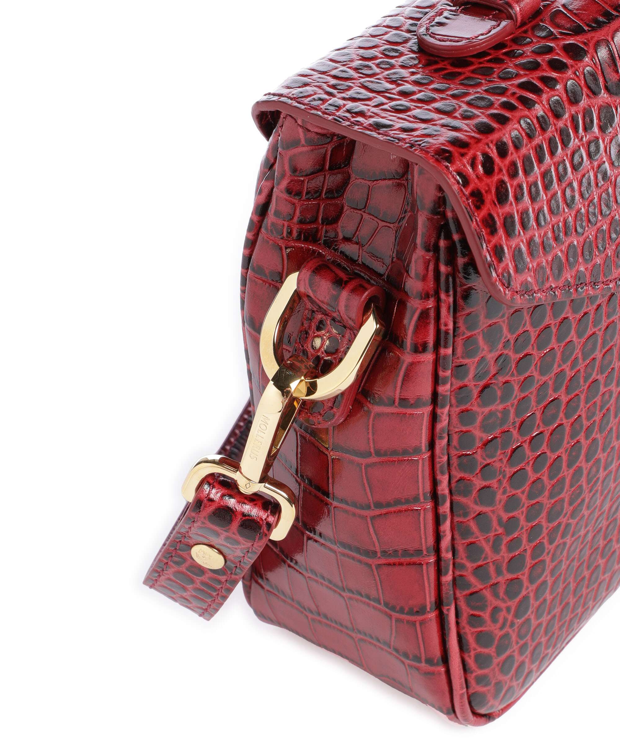 Maison Mollerus Croco Marly Handbag antique rot