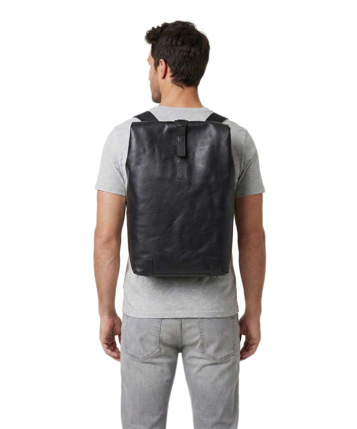 Brooks England Pickwick Leather Large Rolltop backpack black